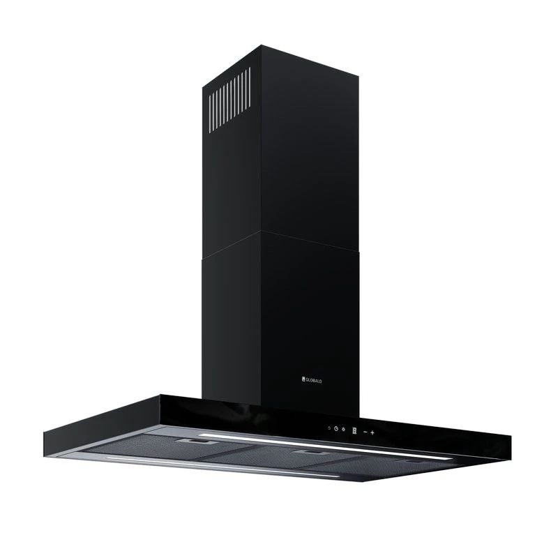 Darmowa Dostawa - Okap kuchenny 90 cm wyspowy czarny Globalo Design Lonatio LONATIOISOLA903BLACK