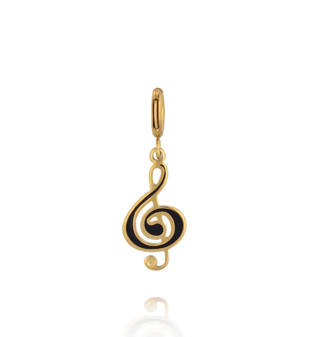 Charms klucz wiolinowy z czarną emalią CHA0277