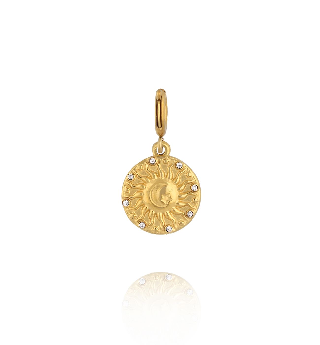 Charms słońce i księżyc z cyrkoniami CHA0090