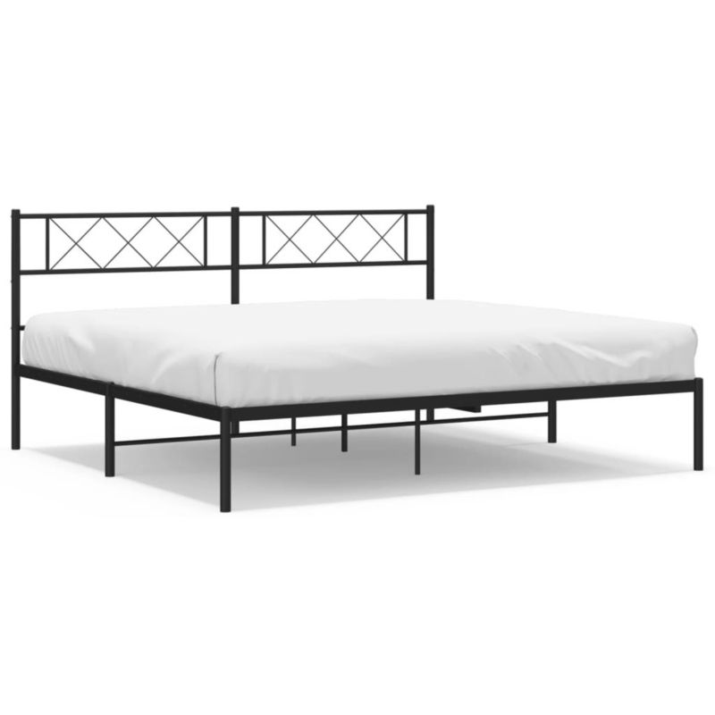 Łóżko metalowe WaszeMeble 183x213 cm z wezgłowiem czarne 1 szt.