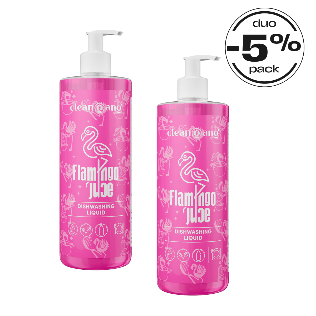 duo pack płyn do mycia naczyń Flamingo'Juce