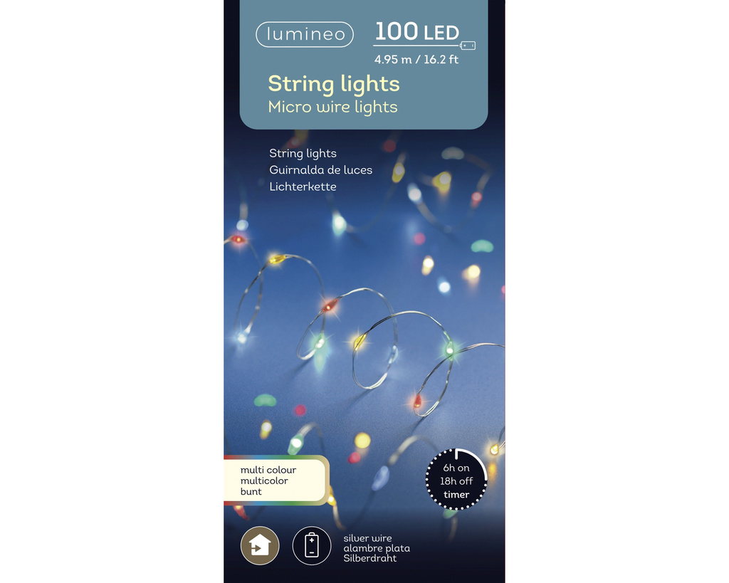 Lampki na baterie 100 mikro LED 5m multicolor