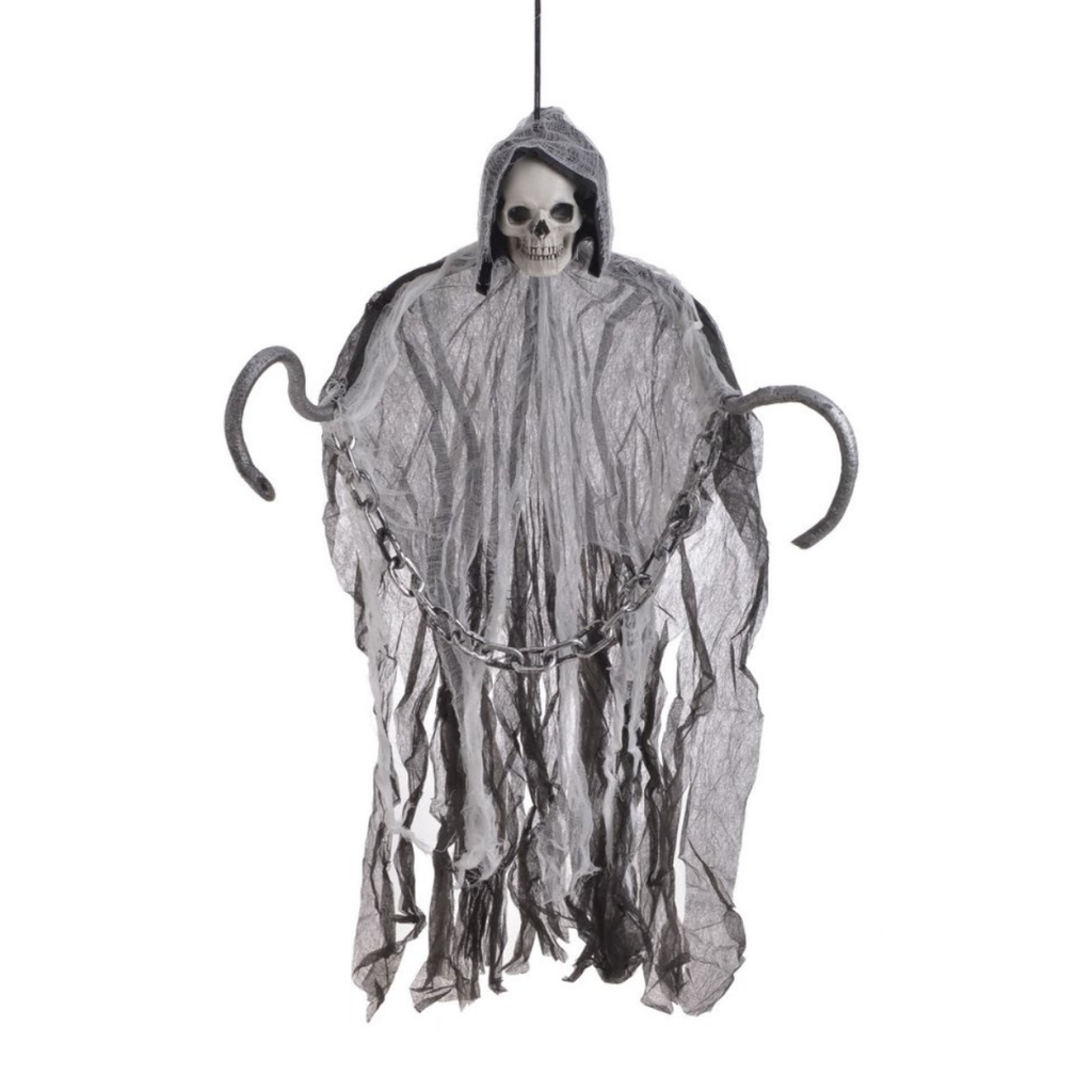Zawieszka Duch śmierci biało-czarny Halloween