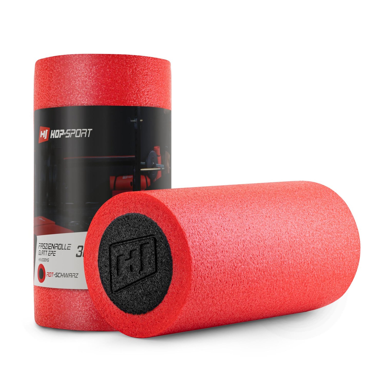 Faszienrolle aus EPE 30cm rot/schwarz