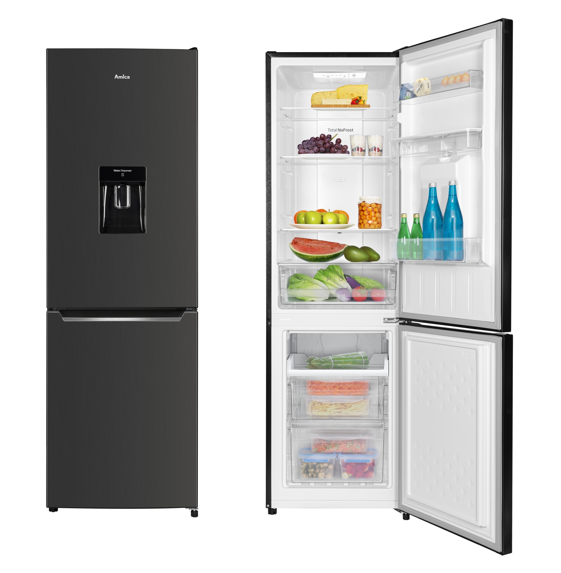 Lodówka Amica FK299.2FI (E) Czarny inox Total NoFrost