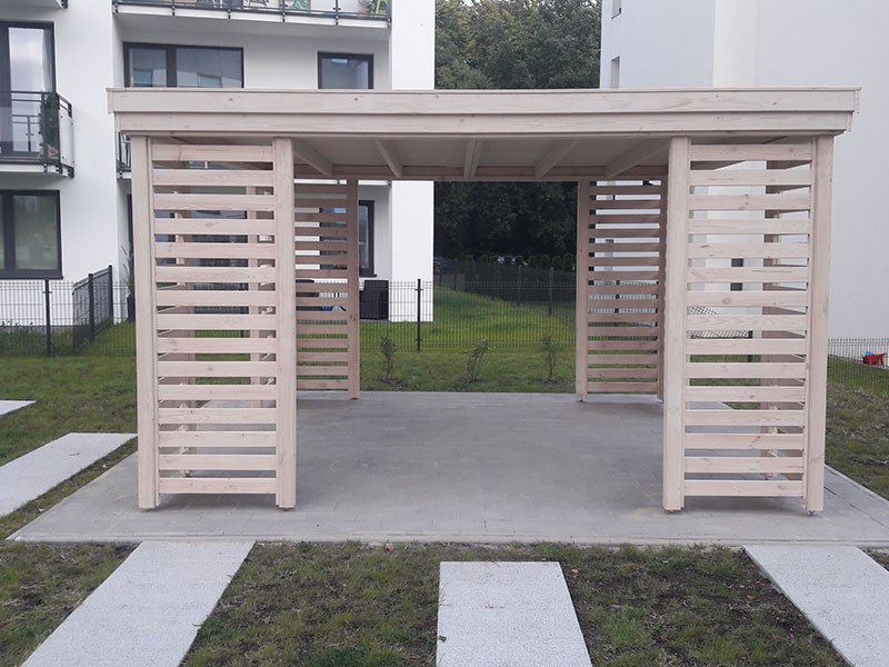 Altana 10 Nowoczesna altana drewniana Krokus 4 x 4 m z prostymi listewkami