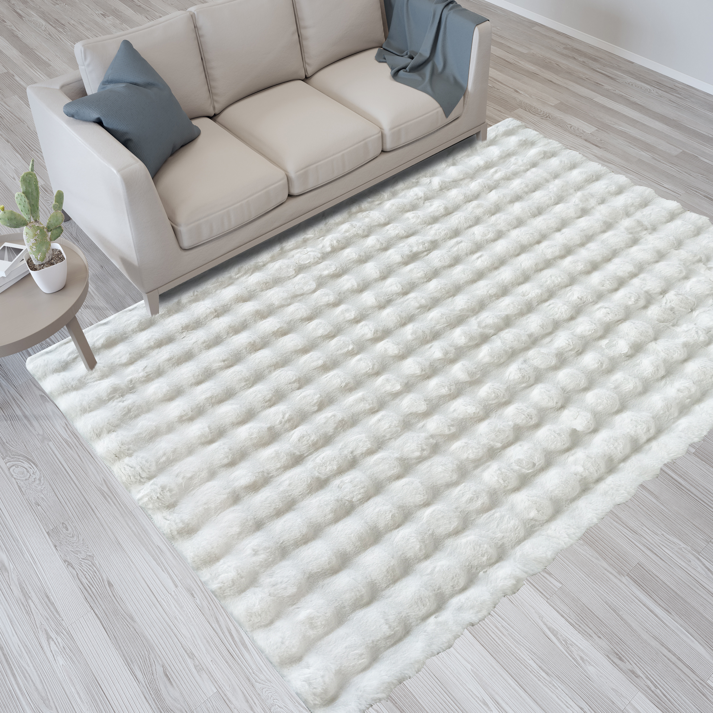 Dywan - 120 x 170 cm - Biały - Shaggy - Dywanopol
