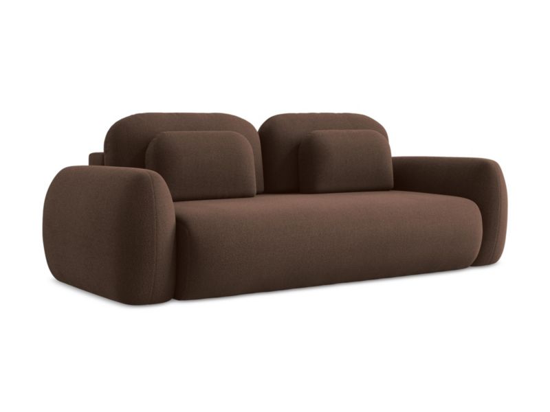 Kanapa 3-osobowa z funkcją spania LaMiaSofa FERRETTI z tkaniny bouclé 266x121 cm kreci 1 szt.
