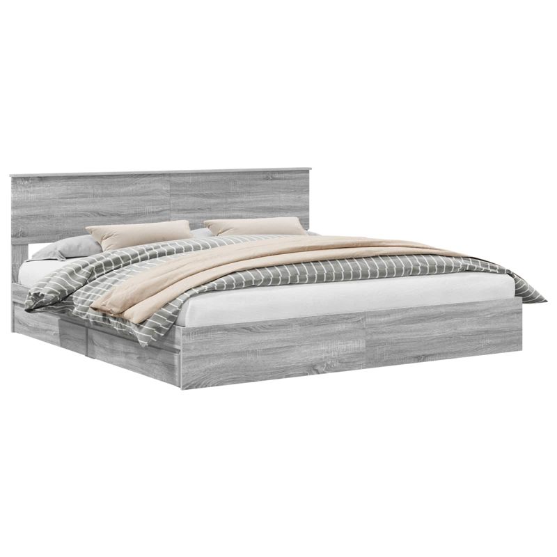 Łóżko WaszeMeble z Szufladami 200x200 cm Szare WM-3410768 1 szt.