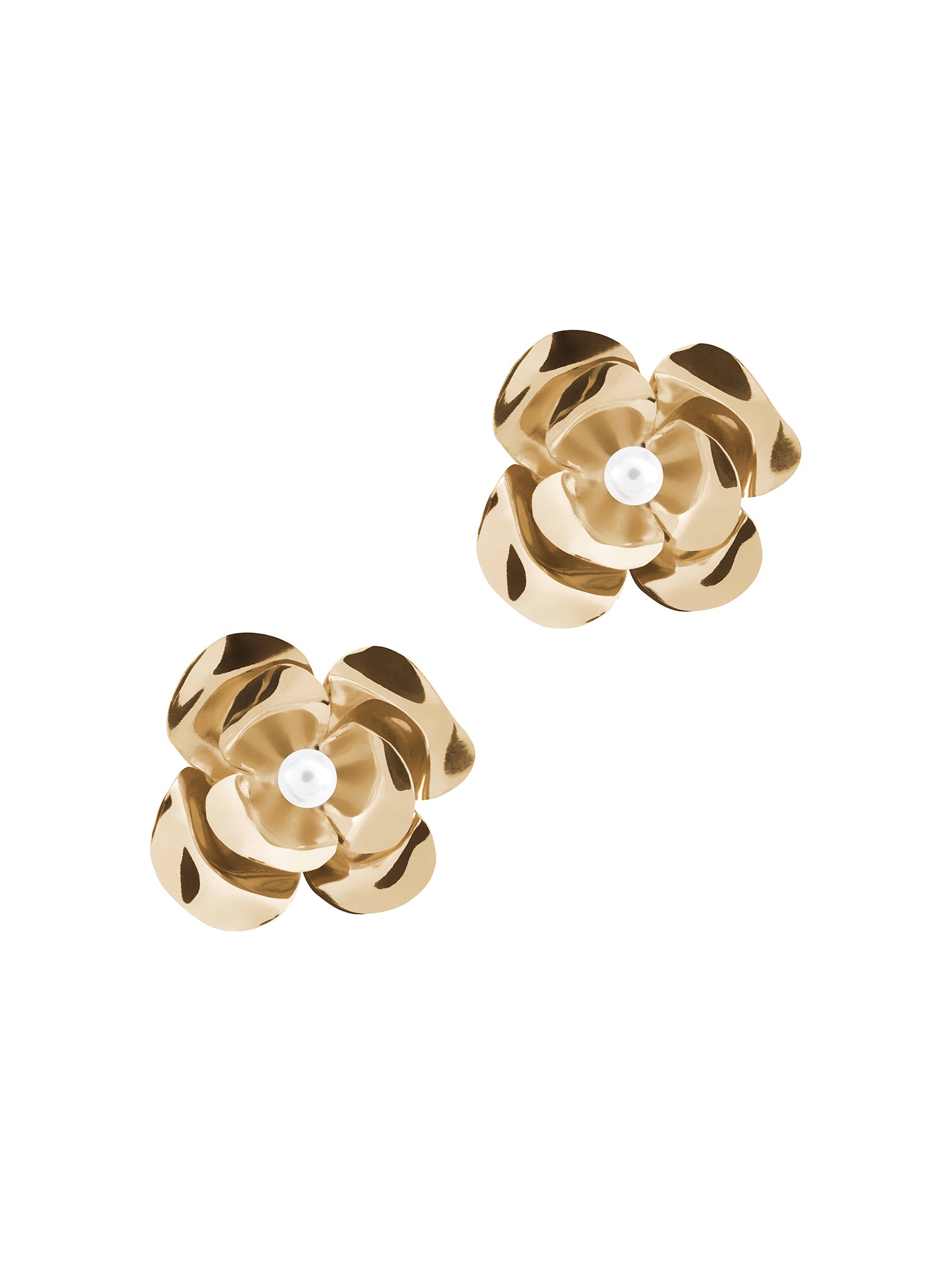 Opuntia Earrings - Kolczyki z perłą słodkowodną kształtem przypominające kwiat