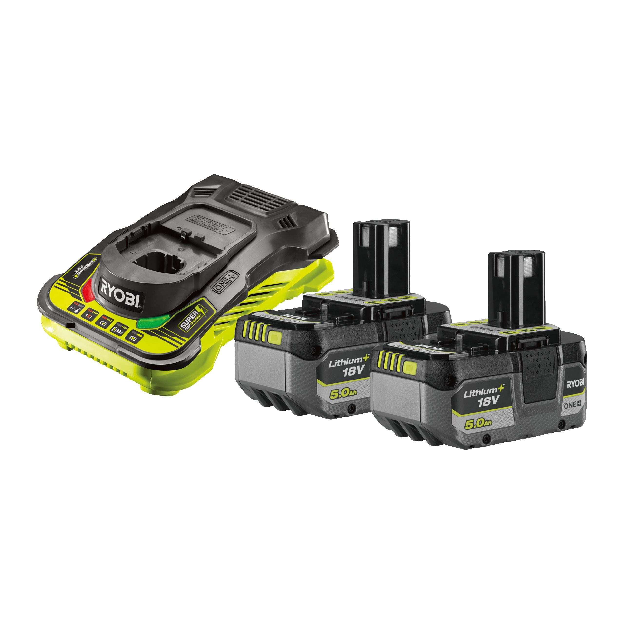 Zestaw akumulatora 18V Lithium+ (2 x 5.0 Ah) z ładowarką
