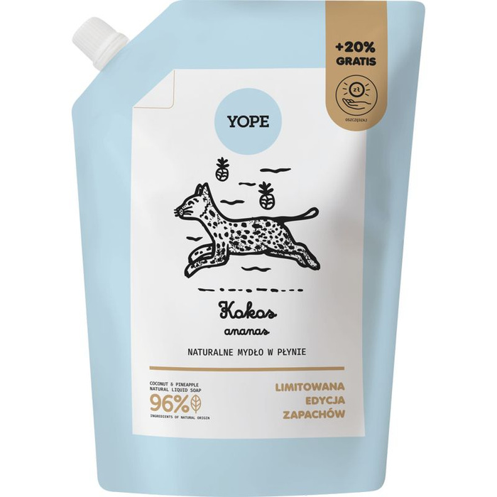 YOPE Mydło w płynie (refill) Kokos Ananas, 600 ml