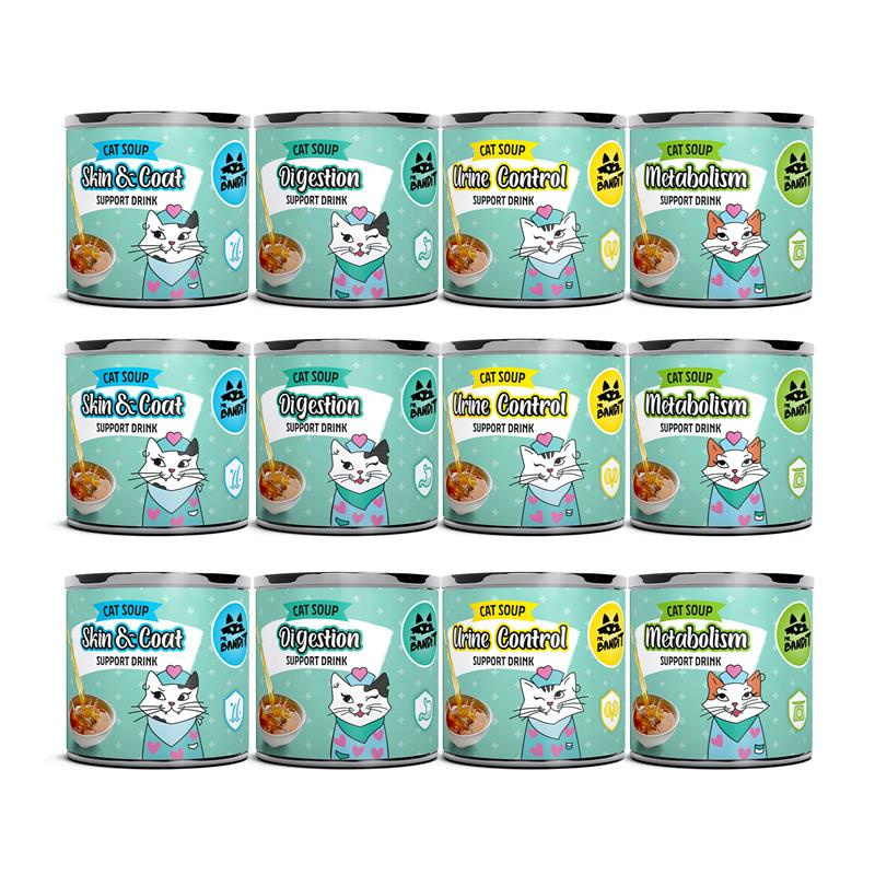 MR. BANDIT SUPPORT DRINK FOR CATS - zestaw 4x3 nawadniających napojów funkcjonalnych dla kota