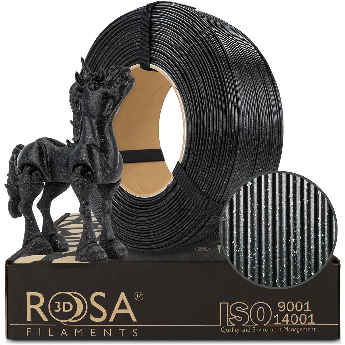 FILAMENT 3D ReFill PLA Galaxy Black (Refill 1kg / 1.75mm)