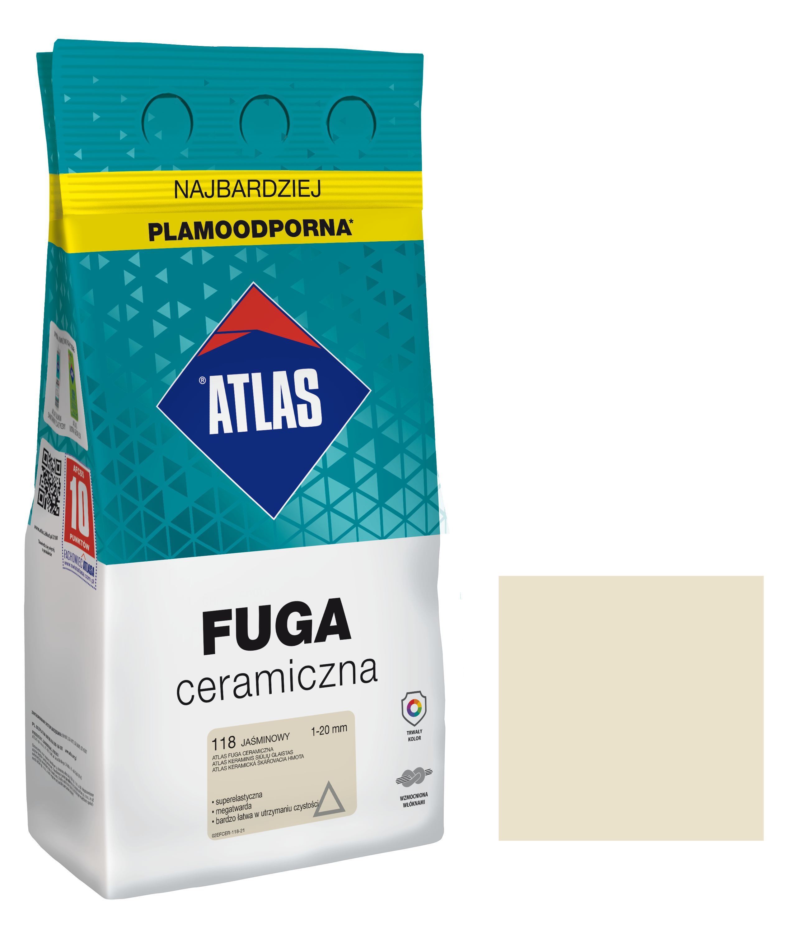 ATLAS FUGA CERAMICZNA 1-20MM 118 JAŚMINOWA 5KG