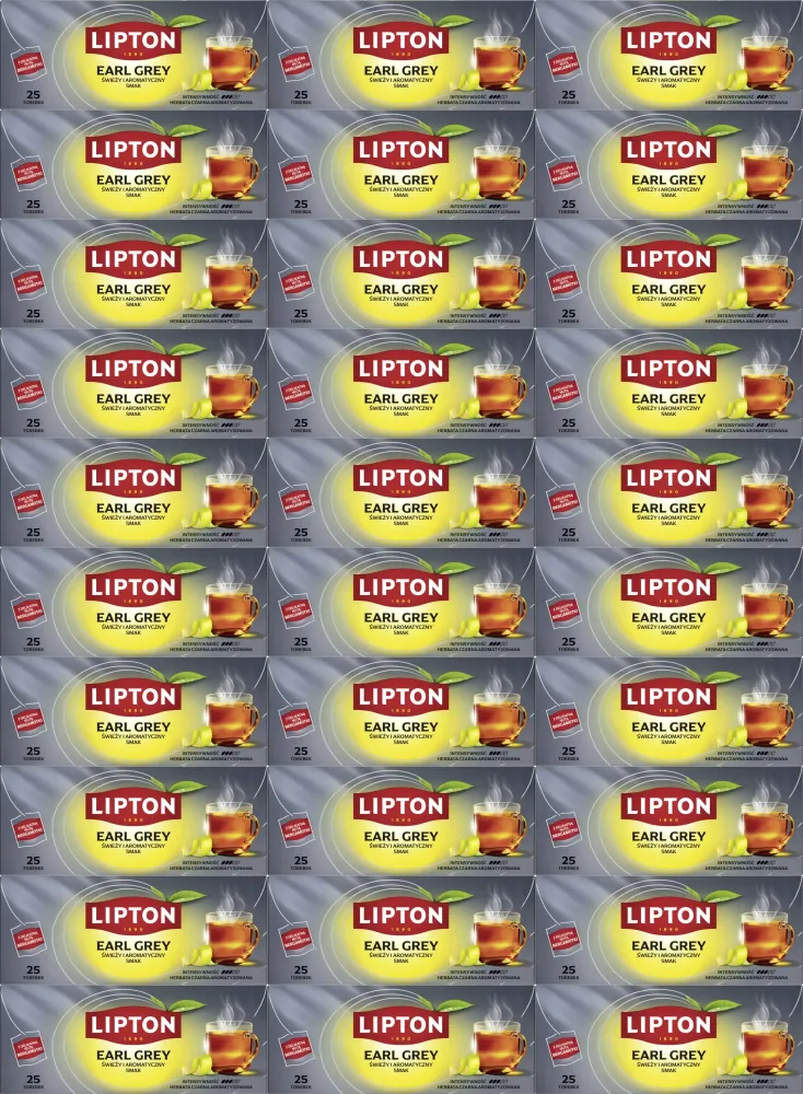 32x Herbata Earl Grey w torebkach Lipton, 25 sztuk x 1.5g