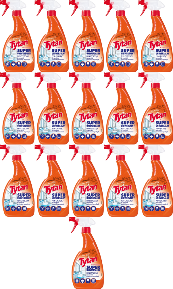 16x Płyn do czyszczenia wszystkich powierzchni Tytan, z rozpylaczem, 0.5l