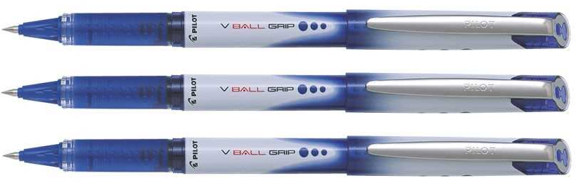 3x pióro kulkowe Pilot, VBall Grip, 0.5mm, niebieski