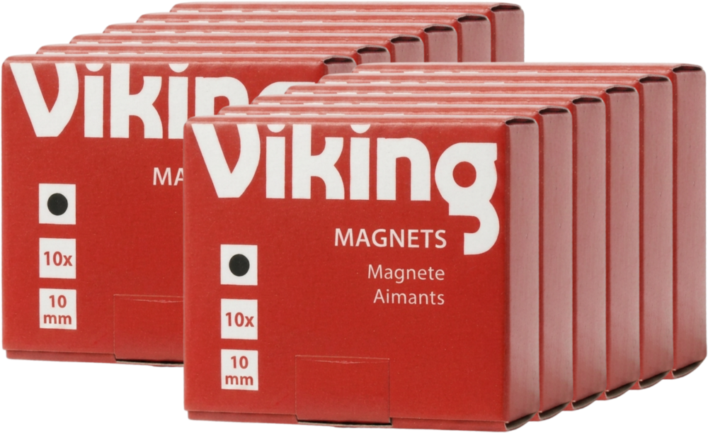 12x Magnesy Viking, 10mm, 10 sztuk, czarny