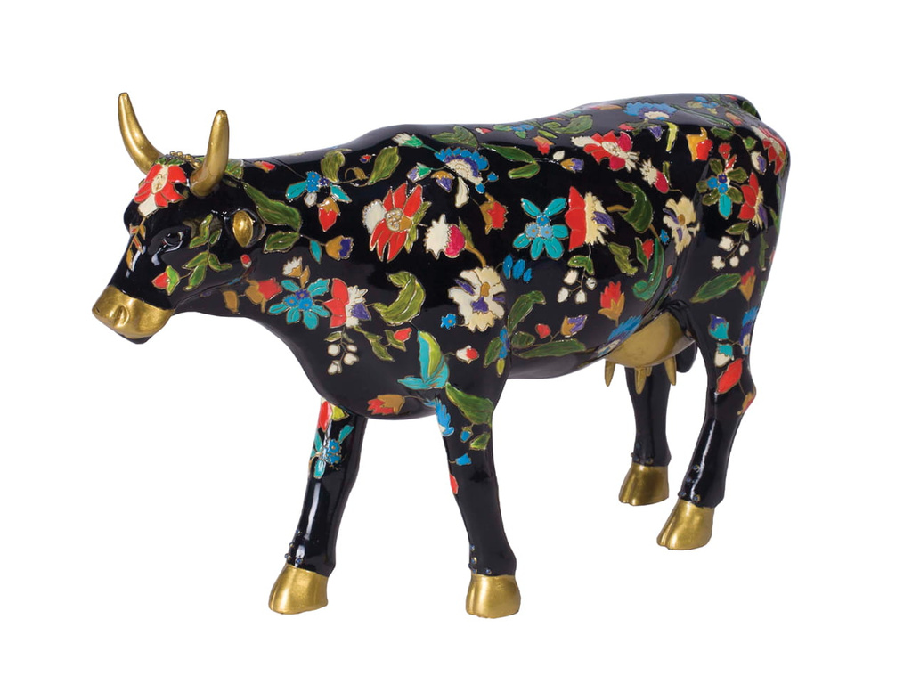 Krowa czarna złote rogi CROWPARADE West Hartford 2003, Cowsonne, 30cm