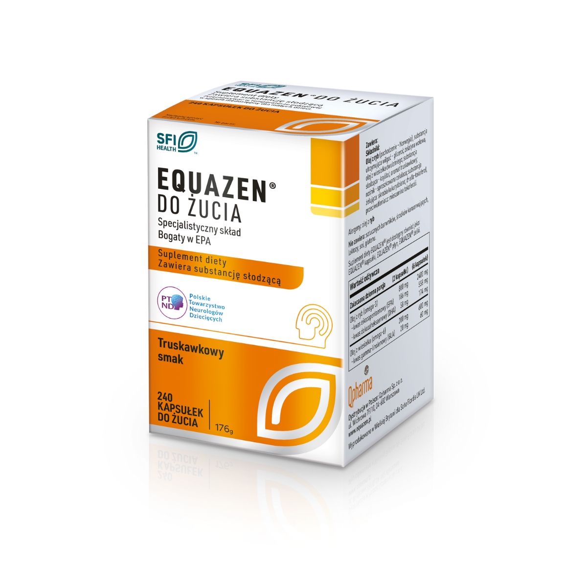 Equazen, smak truskawkowy, 240 kapsułek do żucia