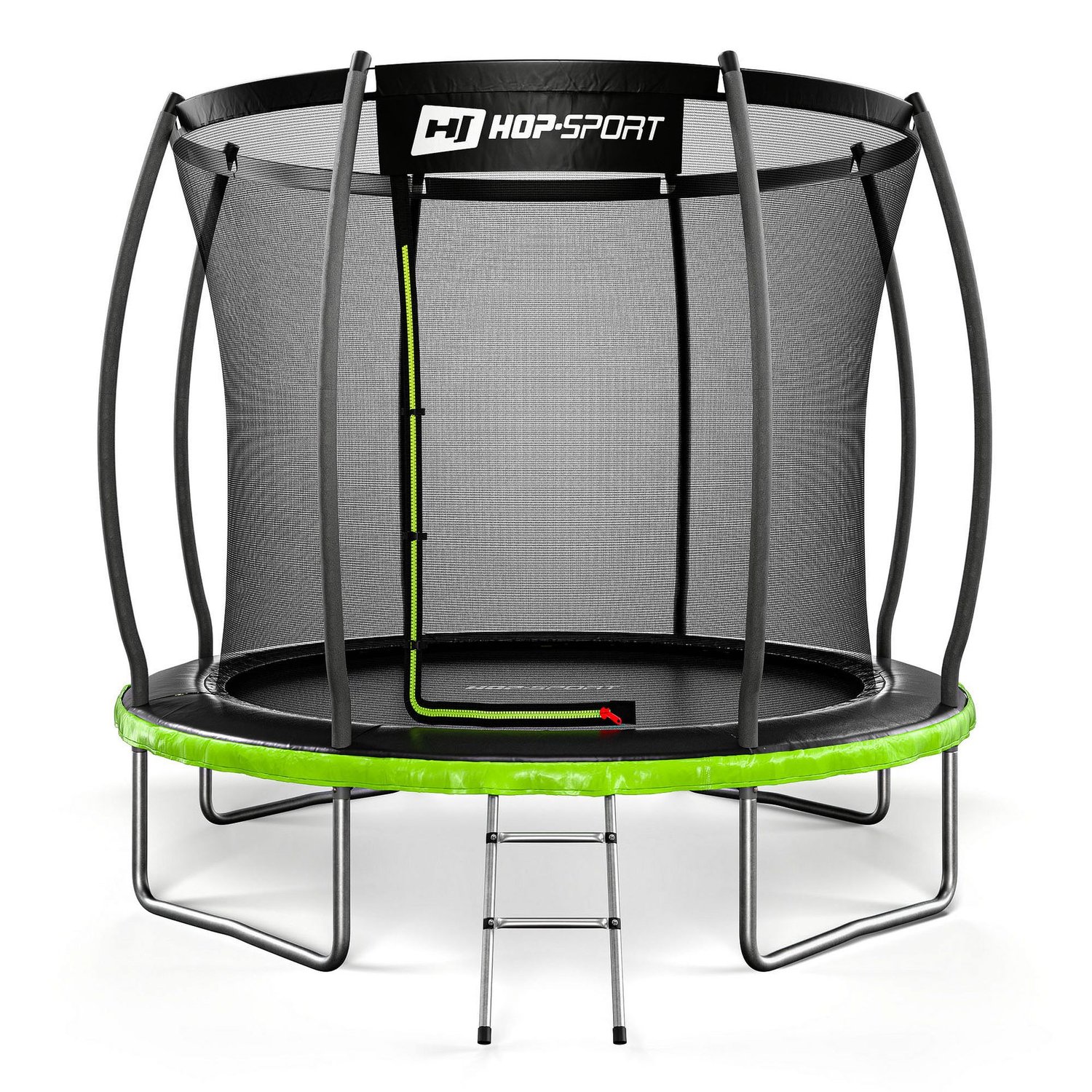 Trampoline de jardin rond 8FT - 244 cm - Filet intérieur Noir/Vert
