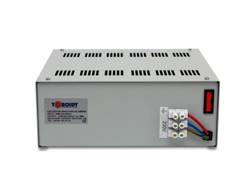 ATSS2500 - Autotransformator 230/110V-2500VA do camperów i łodzi z USA SOFT START