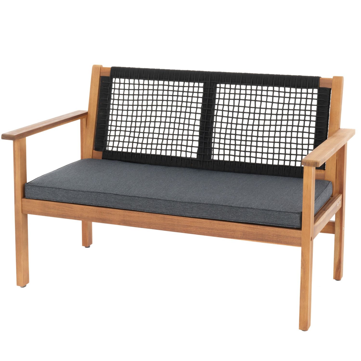 Záhradná lavička Teracina 120 cm - čierna/šedá