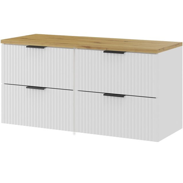 COMAD Zestaw mebli ADEL WHITE 2 szafki z blatem ARTISAN 120 cm