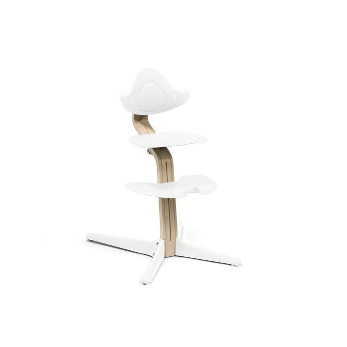 Stokke Nomi + Newborn Set - krzesełko + zestaw dla noworodka-Natural White-Newborn Set White-Grey Blue