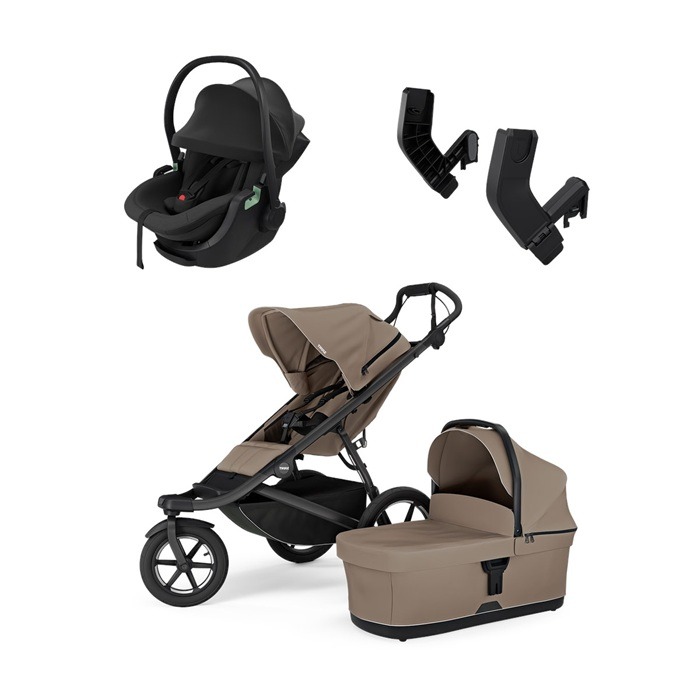 Thule Urban Glide 3 - terenowy wózek głęboko-spacerowy z fotelikiem 3w1-Tinted Taupe on Black