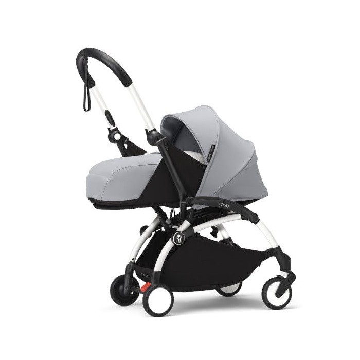 Stokke Yoyo 3 - wózek spacerowy z zestawem dla noworodków-Stone/ Biała rama