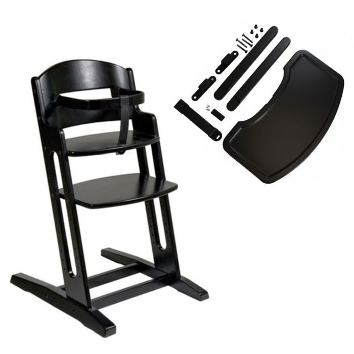 Baby Dan Danchair + DanTray - zestaw krzesełko do karmienia z tacką-Czarne