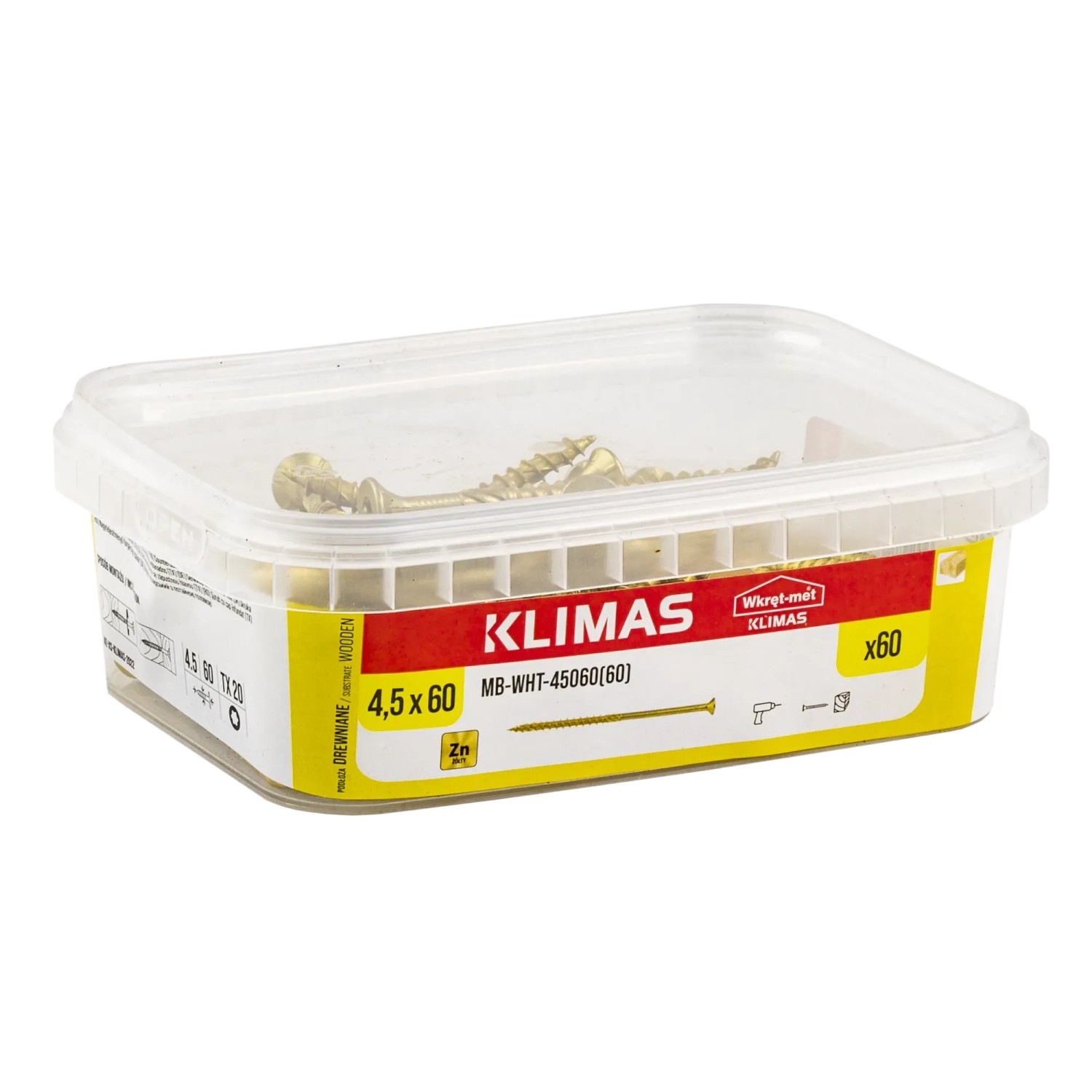 Klimas Wkręt konstrukcyjny z łbem stożkowym torx 4,5x60 mm