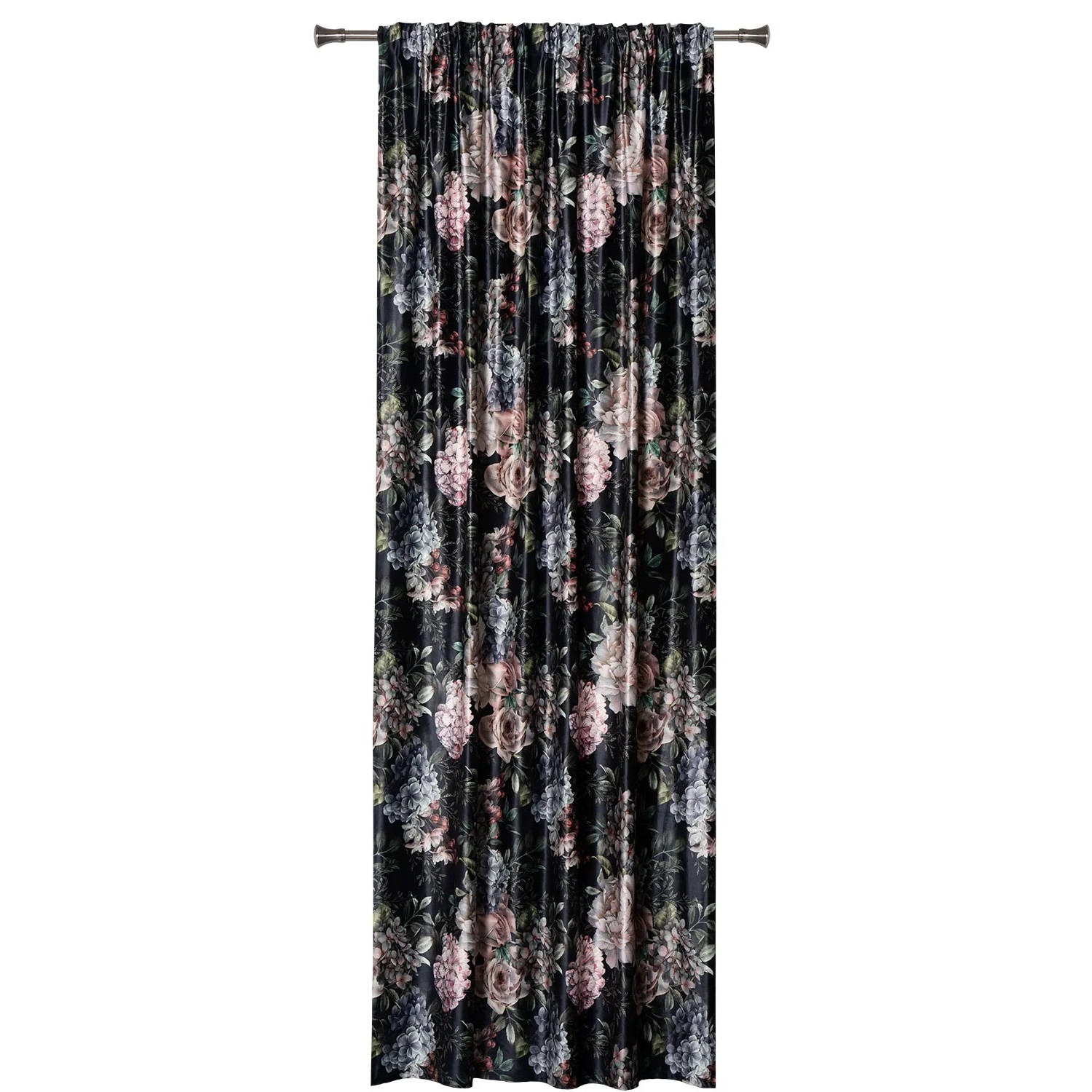 Zasłona HORTENSE na taśmie 140 cm x 260 cm czarna