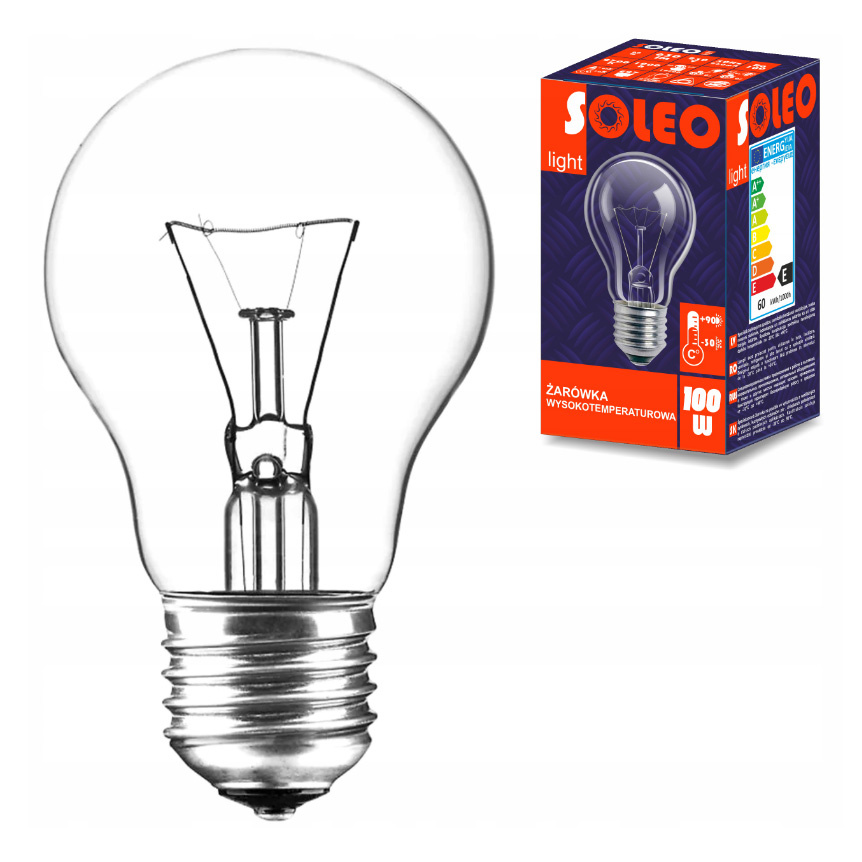 Żarówka wysokotemperaturowa 100W A55 E27 2700K 1050lm Soleo