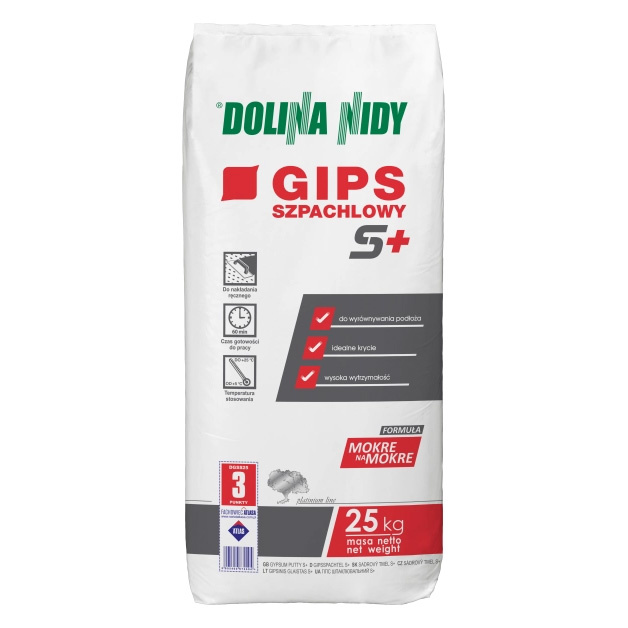 Gips szpachlowy S+ 25kg Dolina Nidy