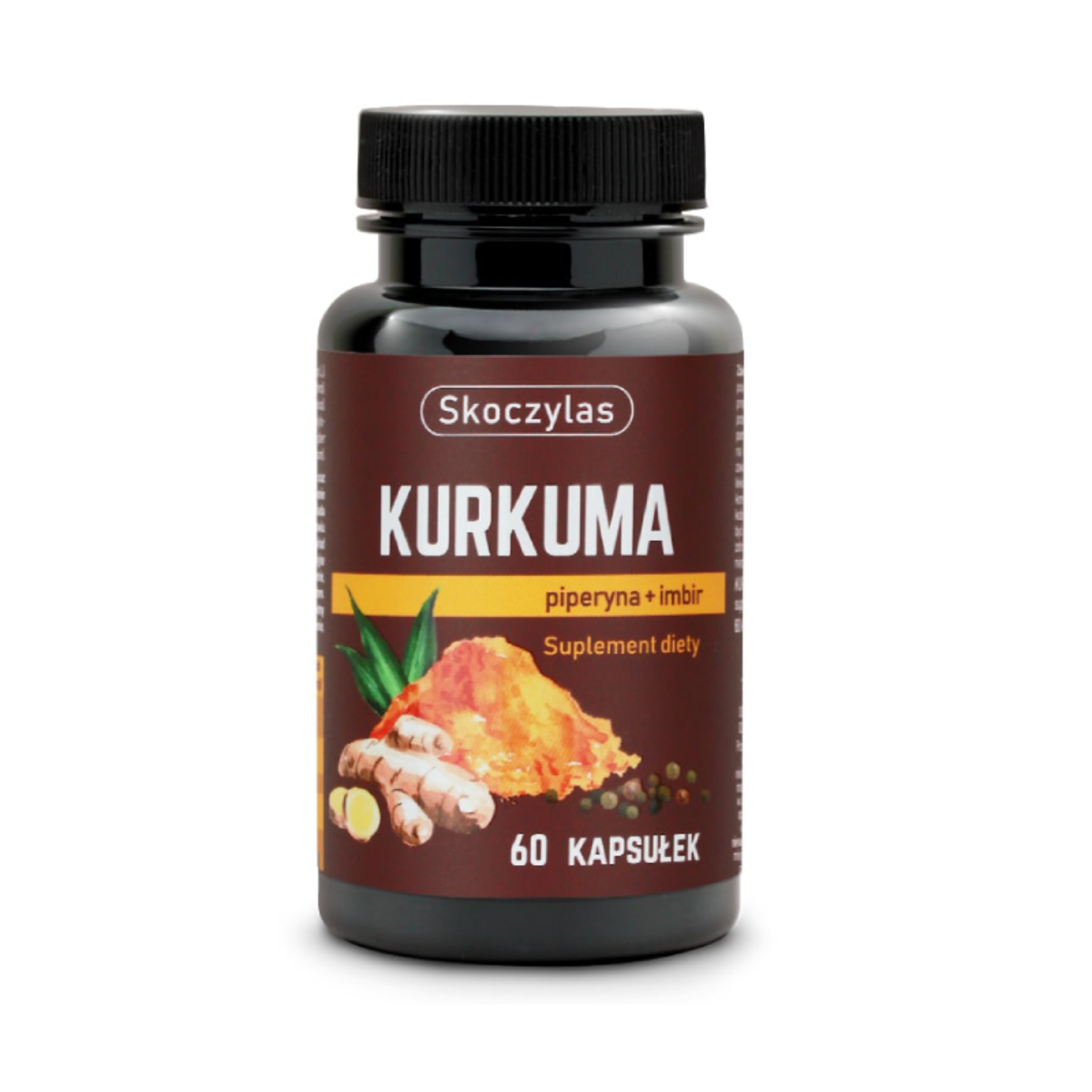 Skoczylas kurkuma, piperyna, imbir, resweratrol i kwercetyna, 60 kapsułek