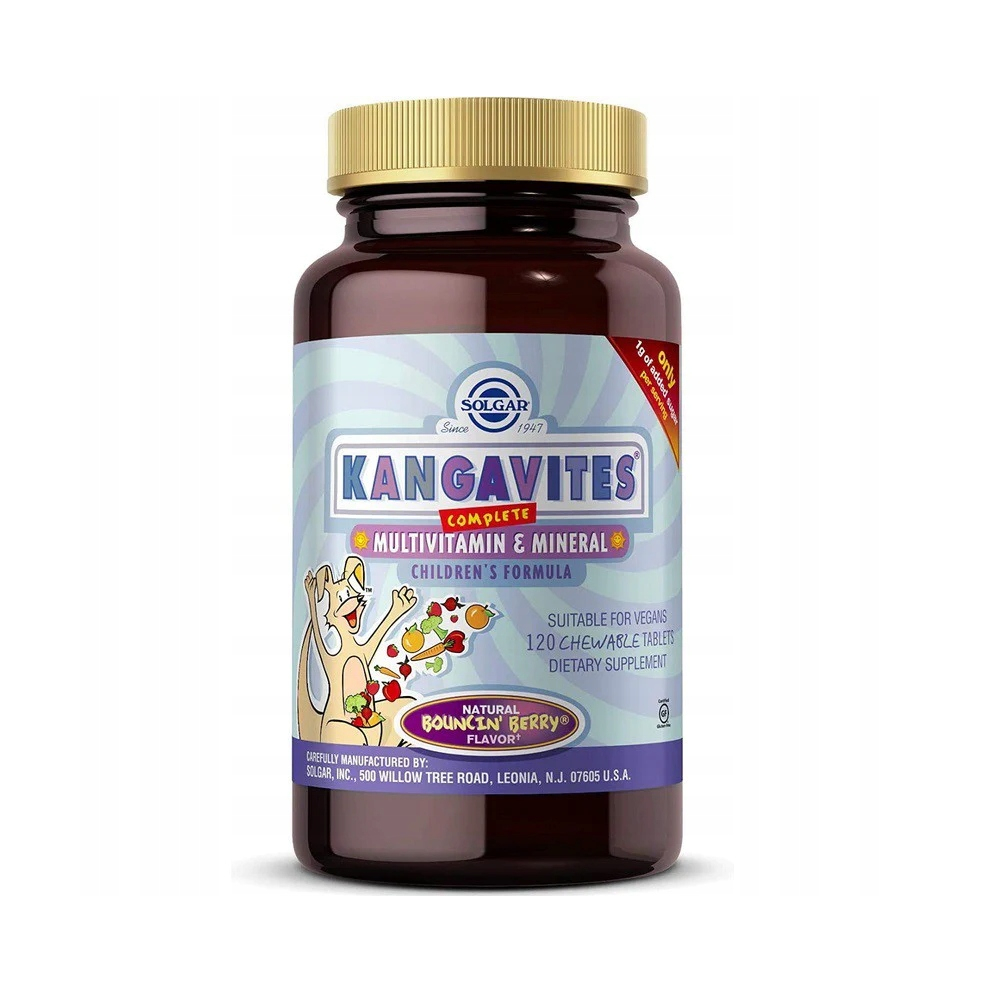Solgar kangavites, smak jagodowy, 120 tabletek