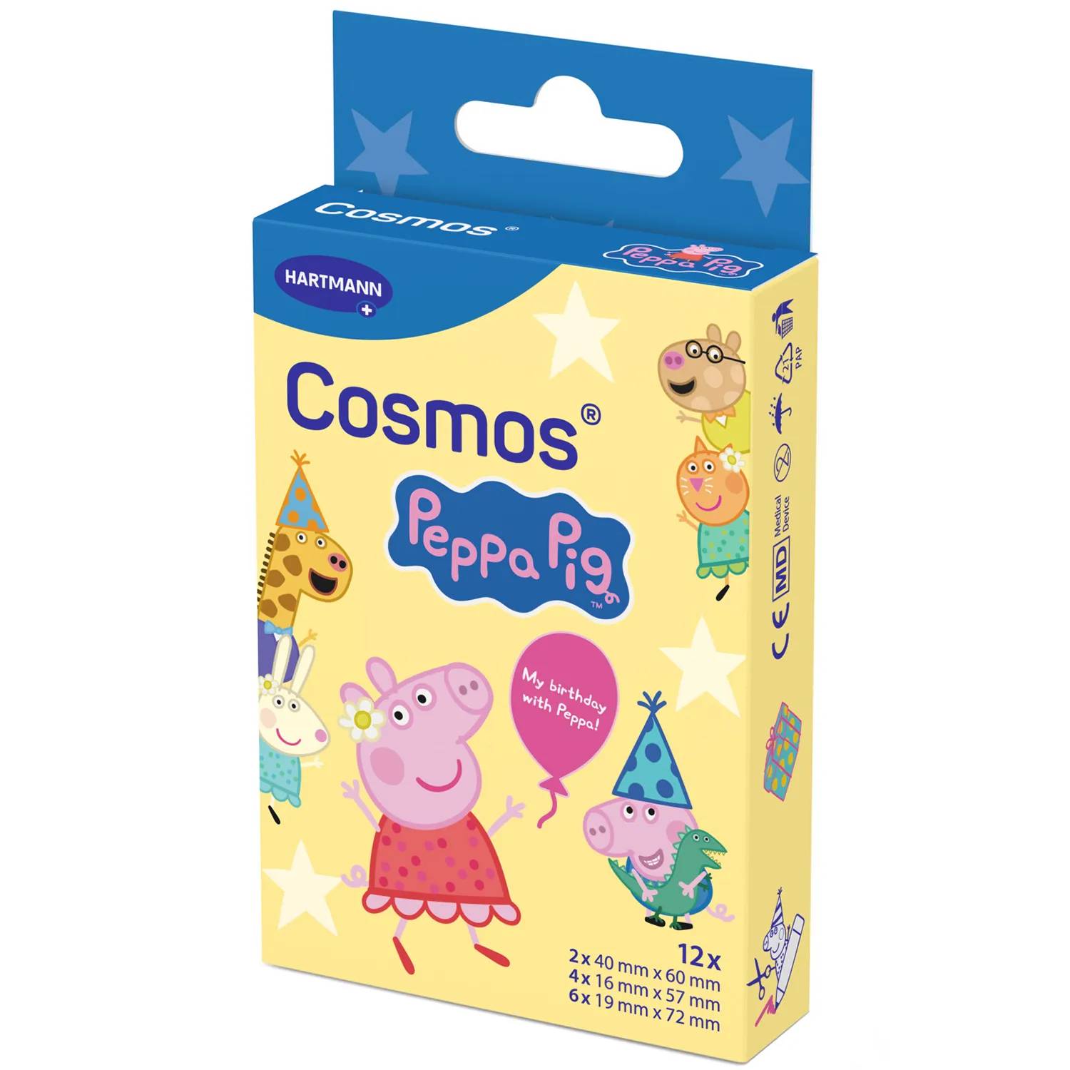Hartmann cosmos peppa pig - plastry dla dzieci, 3 rozmiary, 12 sztuk