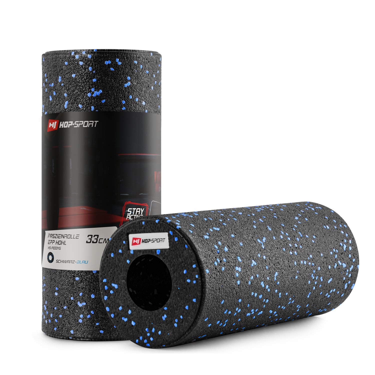 Faszienrolle aus EPP 33cm schwarz/blau
