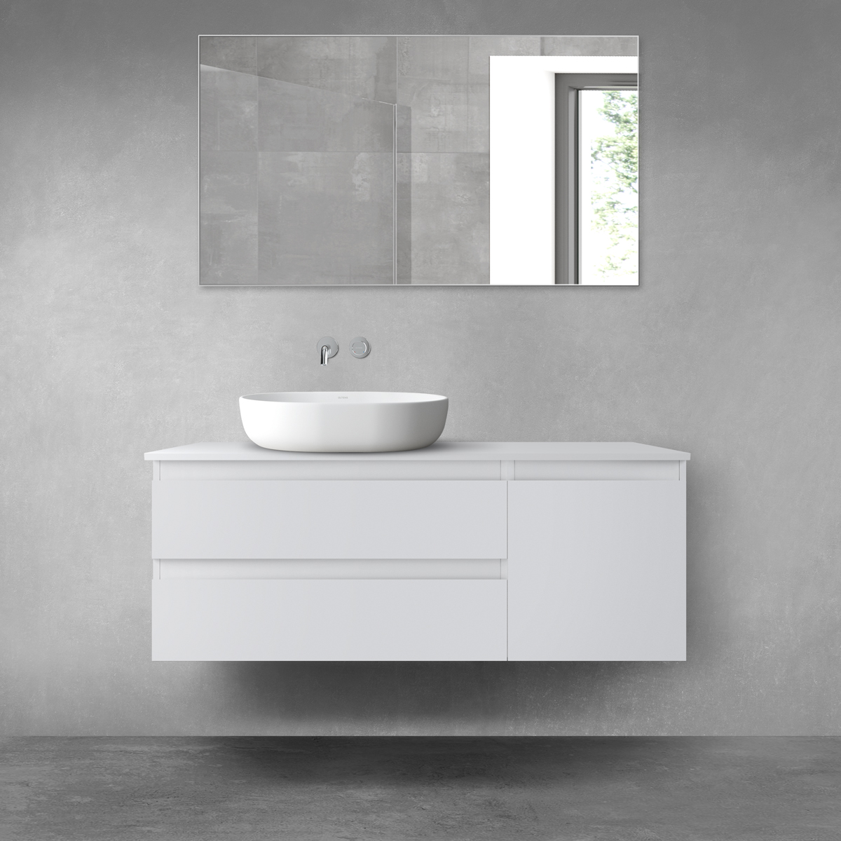 Oltens Vernal zestaw mebli łazienkowych 120 cm z blatem szary mat 68208700 - Wysyłka w 24h