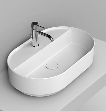 Ceramica Dolomite Noemi umywalka 65x40 cm owalna nablatowa biała matowa D312041
