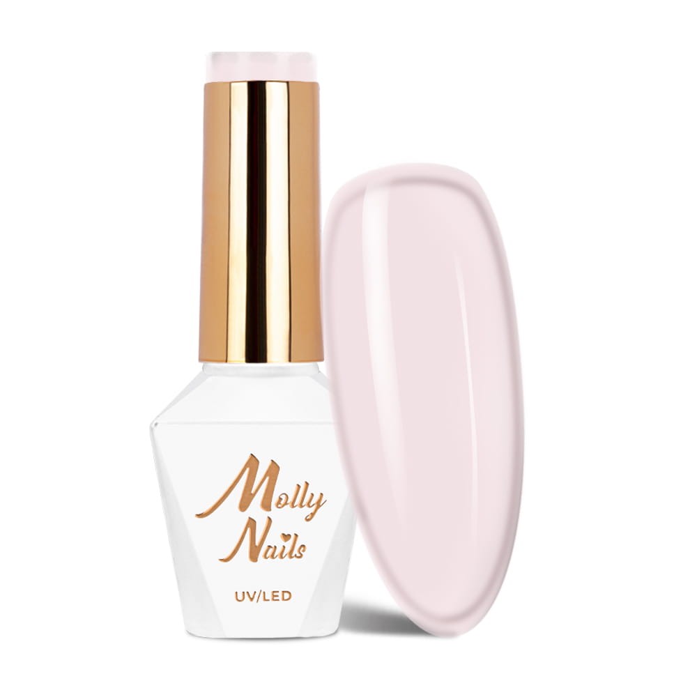 Lakier hybrydowy LED/UV Gel Polish Molly Nails French Manicure Nr 134 Light Nude HEMA/Di-HEMA Free 8g