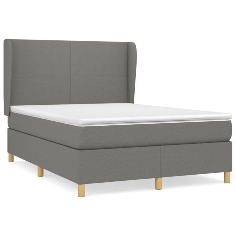 Łóżko kontynentalne WaszeMeble 140x190 cm ciemnoszara WM-3128358 1 szt.