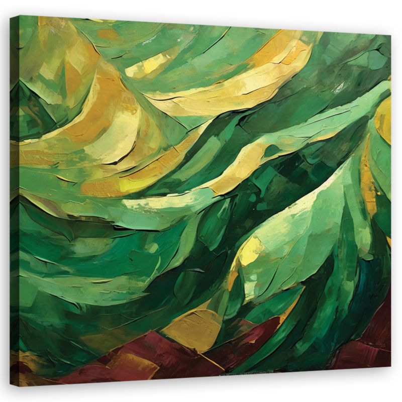 Obraz do salonu przedpokoju Feeby Zielona Abstrakcja Lofty 30x30cm 1szt