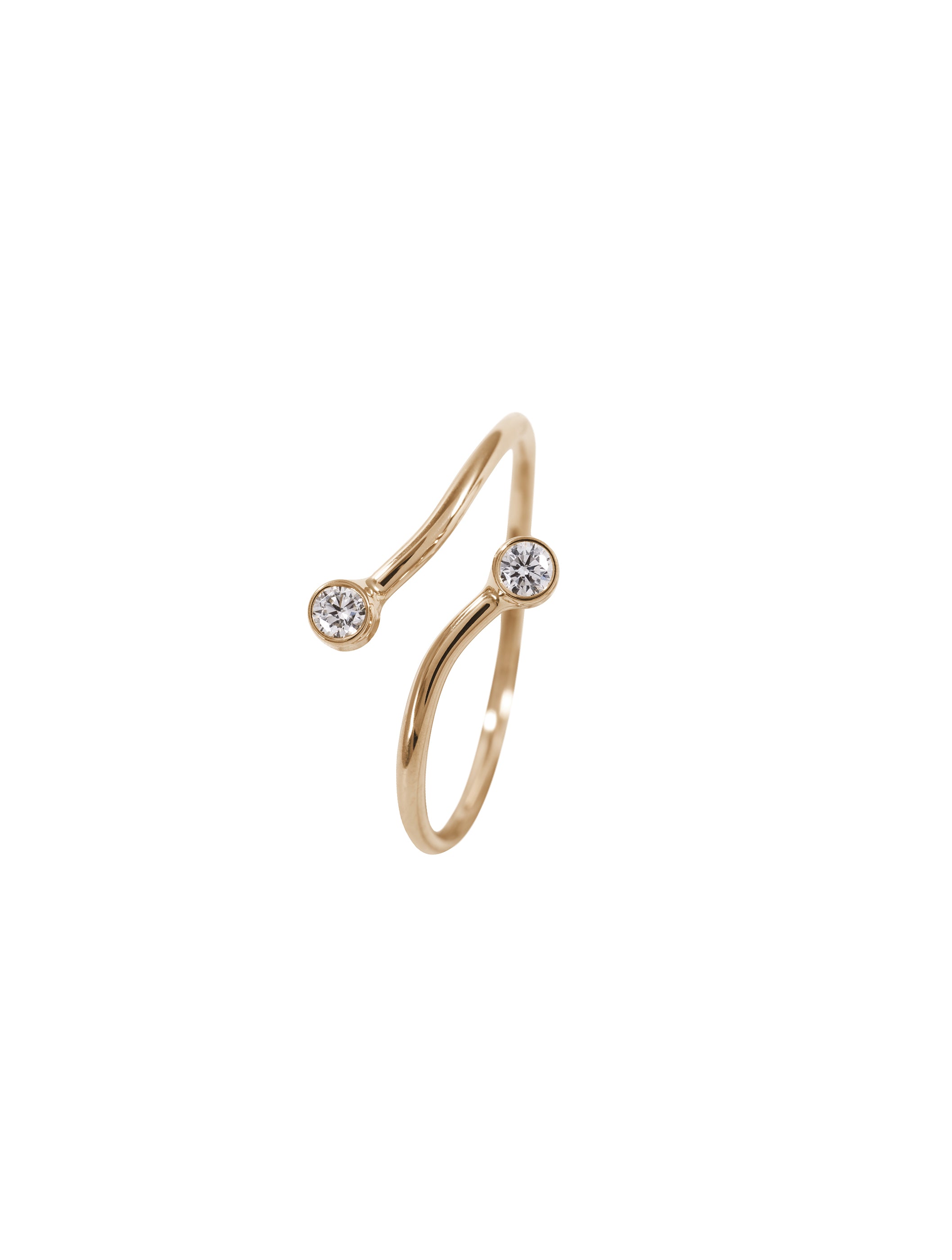 Bolla Ring N°2 - otwarty pierścionek ozdobiony dwoma diamentami, 12