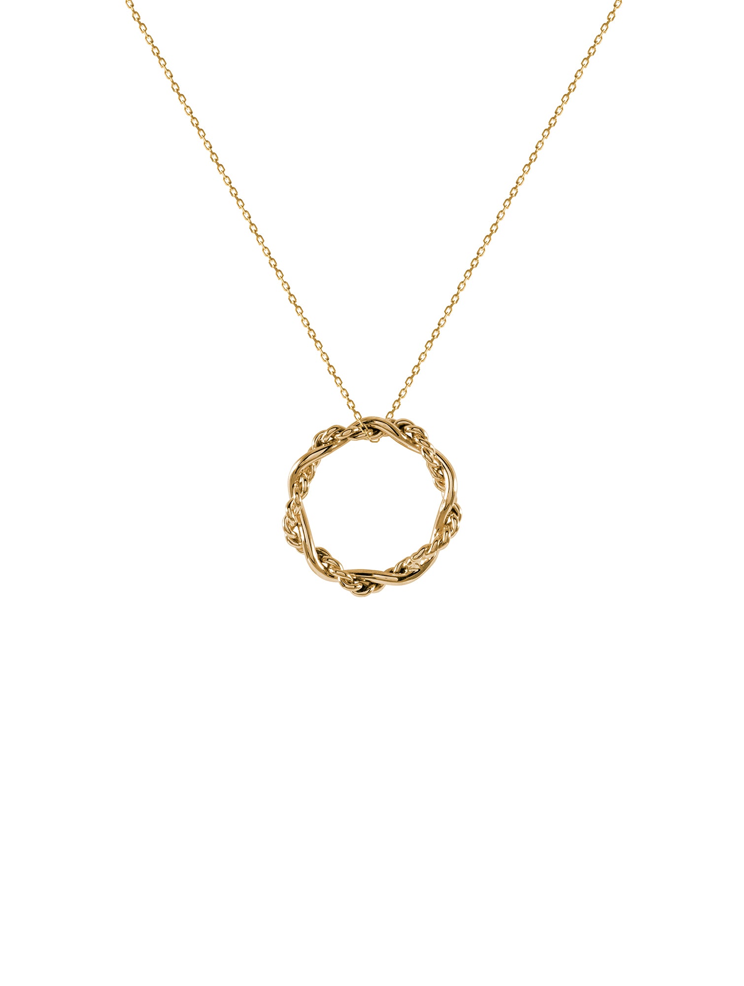 Ismena Necklace N°2 - naszyjnik z ręcznie splecioną zawieszką, 42
