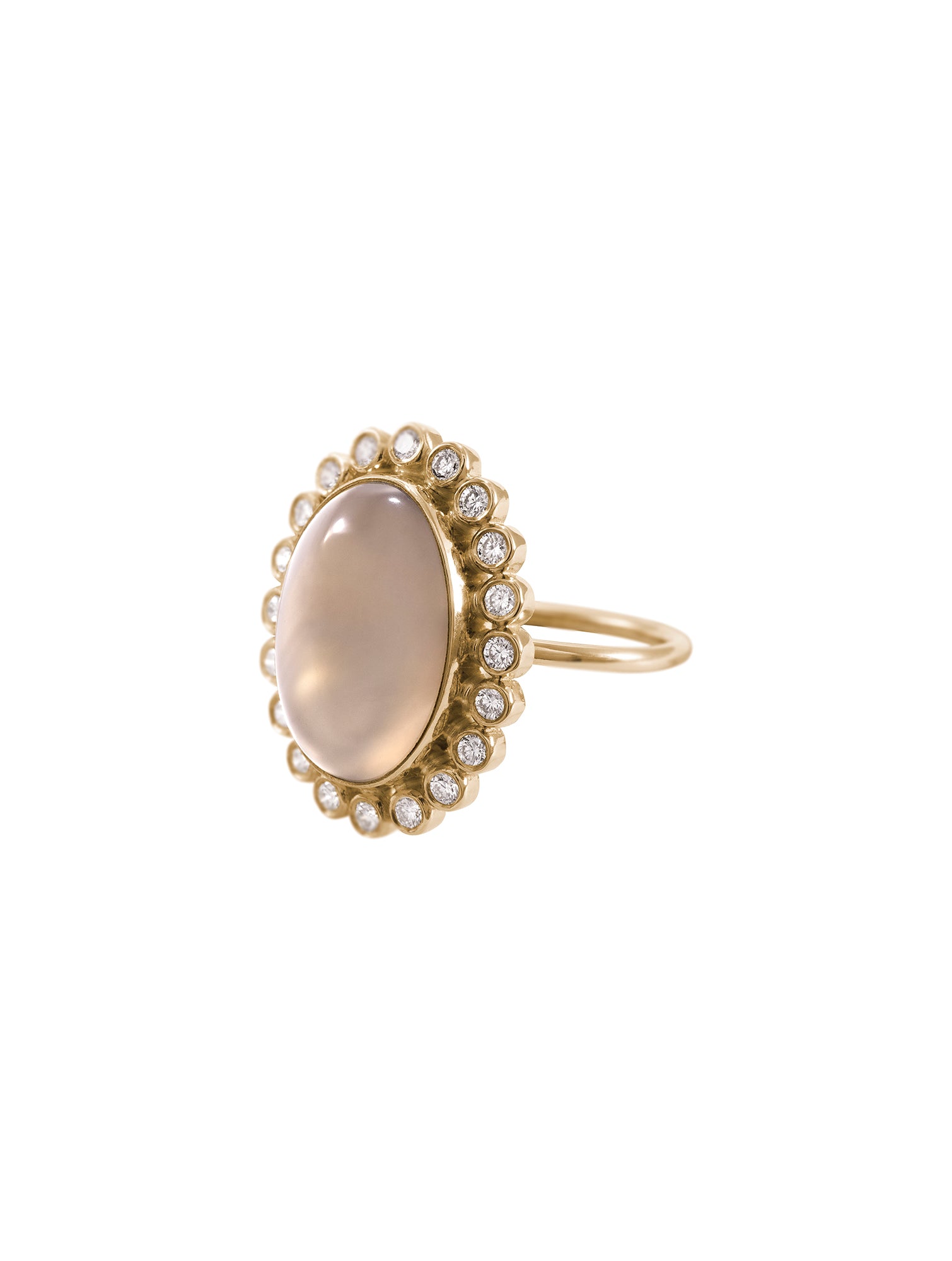 Levante Diamond Ring - pierścionek z chalcedonem z diamentową oprawą, 16