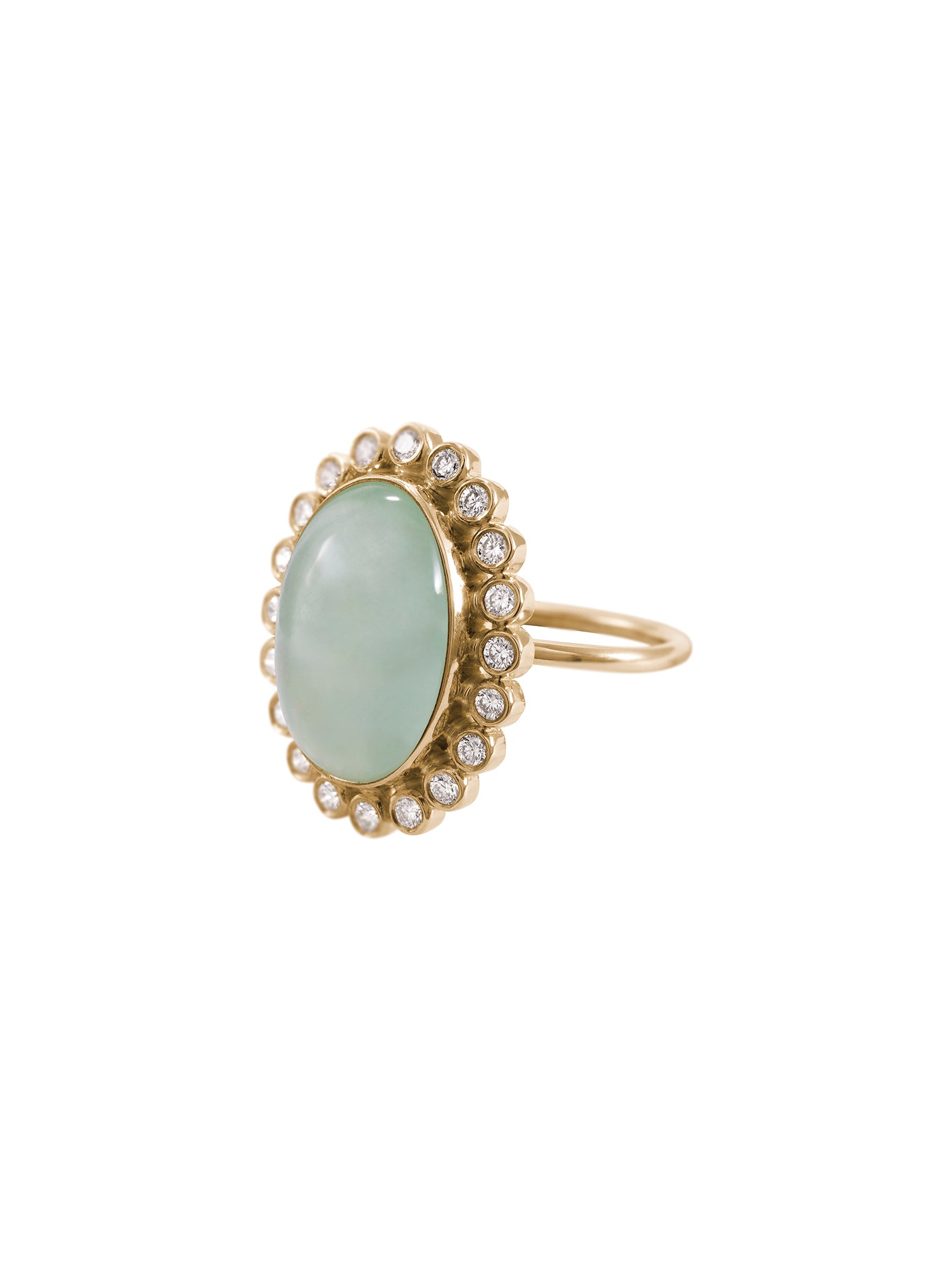 Spell Diamond Ring - pierścionek z chalcedonem z diamentową oprawą, 11